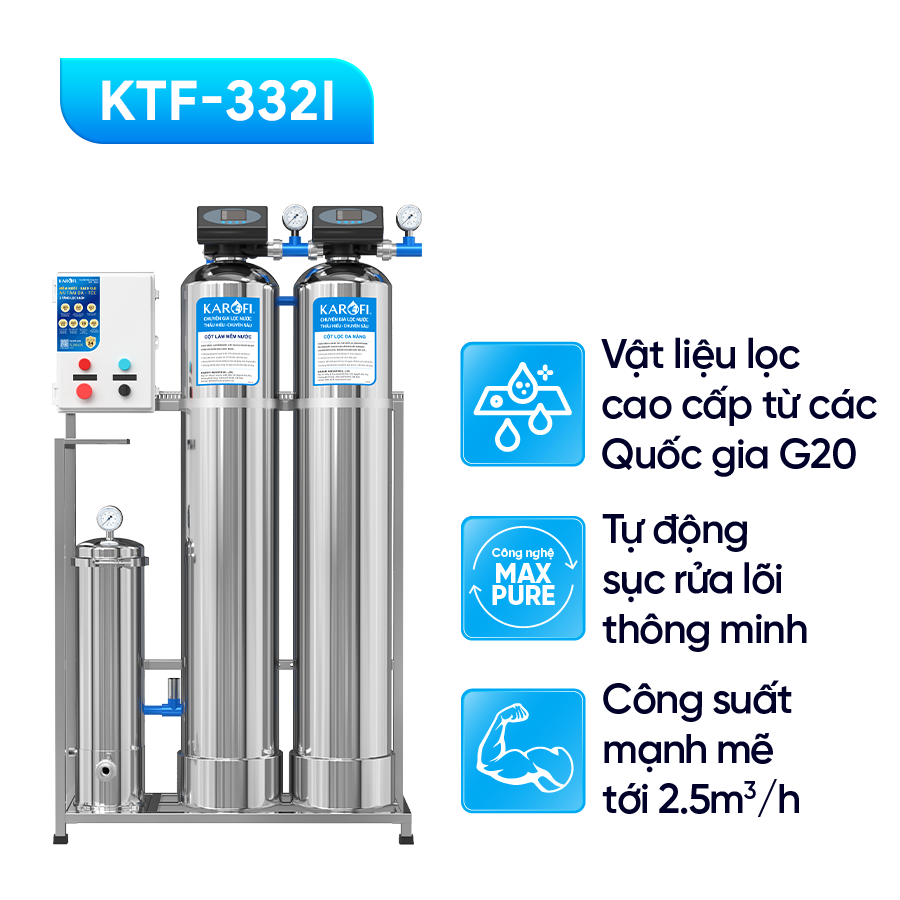 Máy lọc nước tổng đầu nguồn Karofi KTF - 332